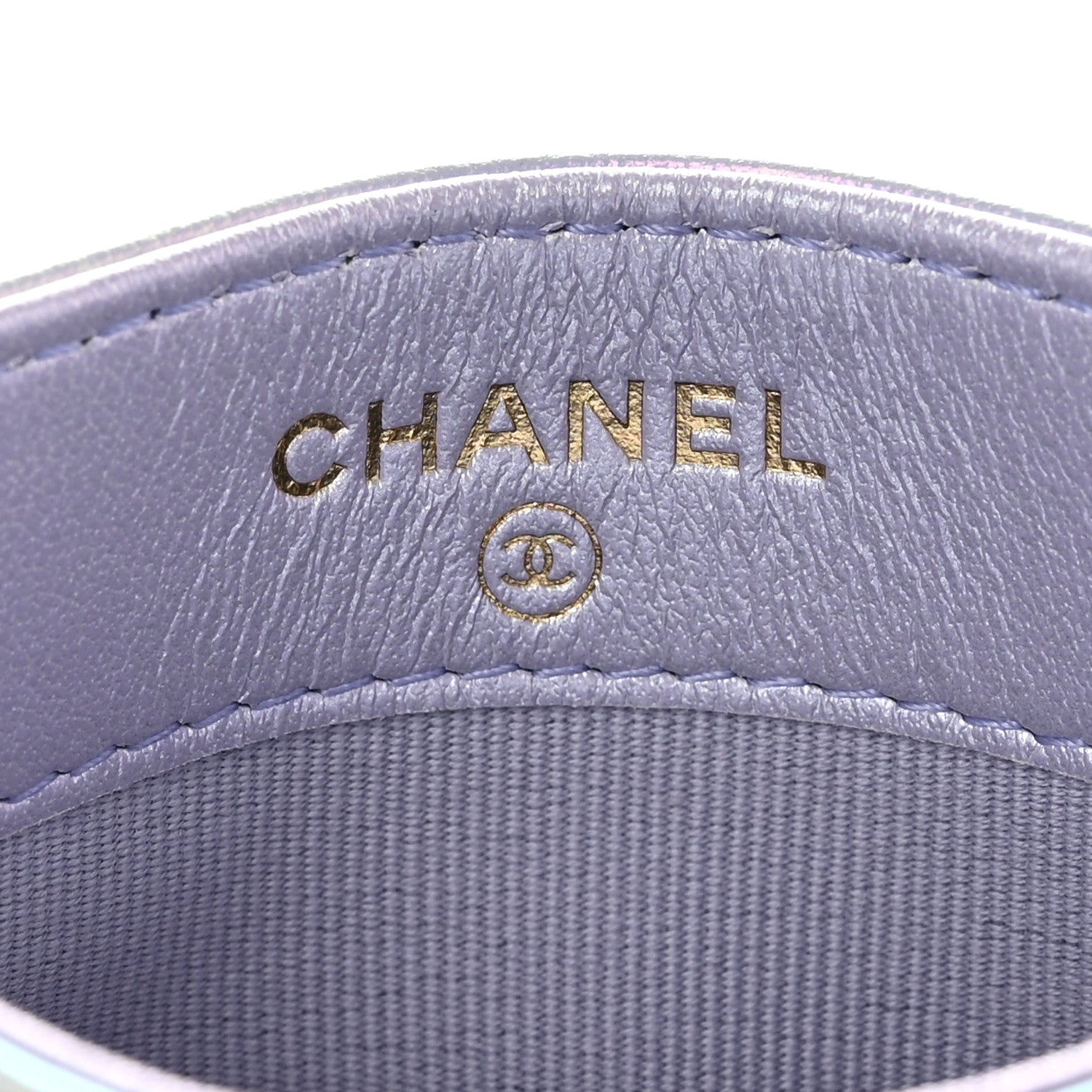 Chanel Iridescent Calfskin Quilted Chanel 19 Card Holder Light Purple 6 of 9
