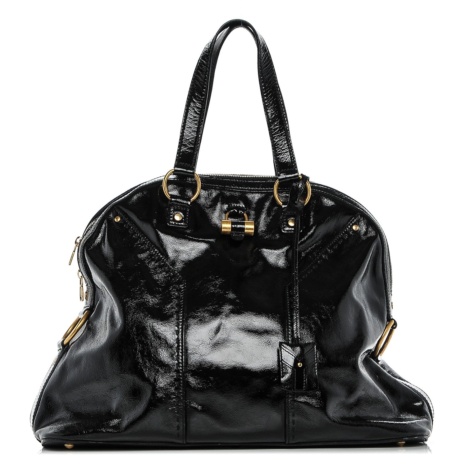 Saint Laurent Patent Calfskin Oversized Muse Black 1 of 6