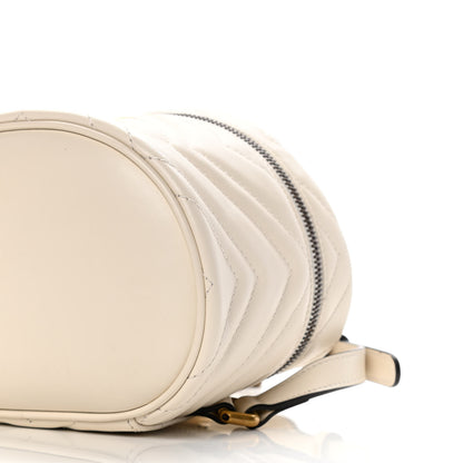 Gucci Calfskin Matelasse Mini GG Marmont Round Backpack White 9 of 13
