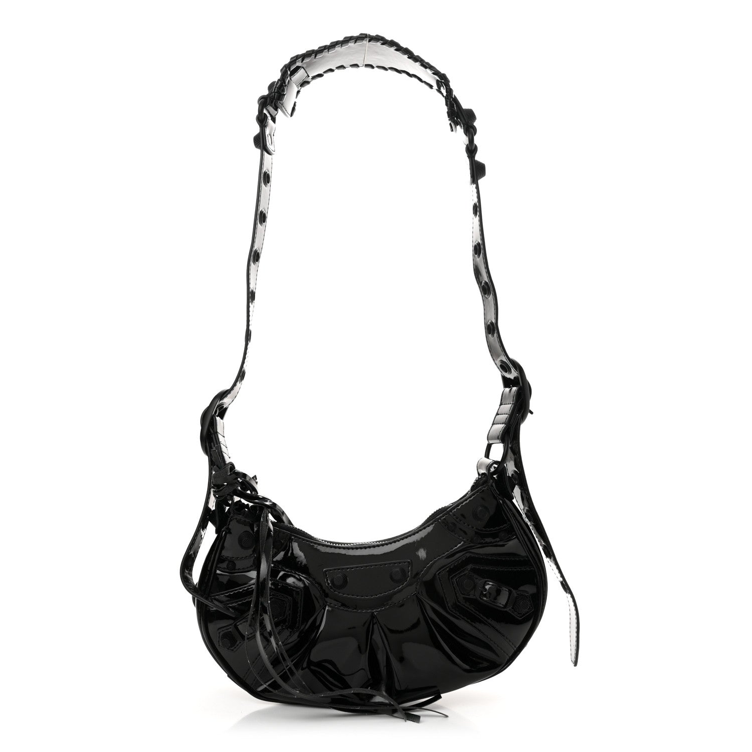 Balenciaga Patent Arena Small Le Cagole Shoulder Bag Black 1 of 12
