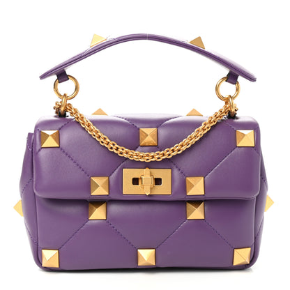 Valentino Garavani Nappa Medium Roman Stud Shoulder Bag Indian Violet 1 of 9