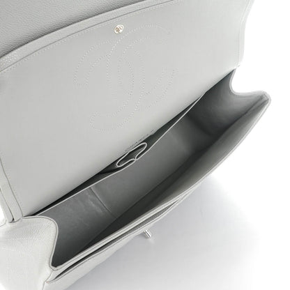 Chanel Caviar Quilted Maxi Double Flap Light Grey 6 of 9