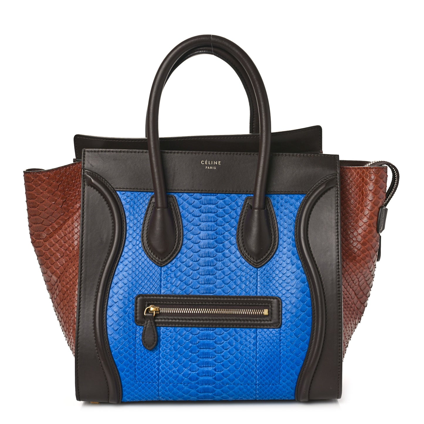Python Mini Tri-Color Luggage Cobalt