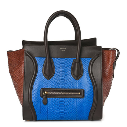 Celine Python Mini Tri-Color Luggage Cobalt 1 of 9