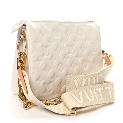 Louis Vuitton Lambskin Embossed Monogram Coussin PM Beige Cream 3 of 10