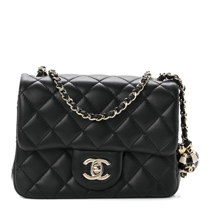Chanel Lambskin Quilted Enamel Mini Pearl Crush Flap Black 1 of 12