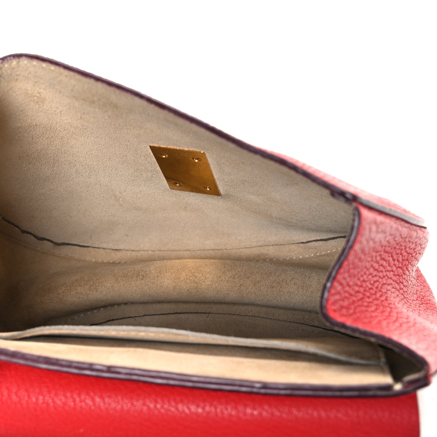 Chloe Grained Lambskin Drew Shoulder Bag Plaid Red 5 of 11