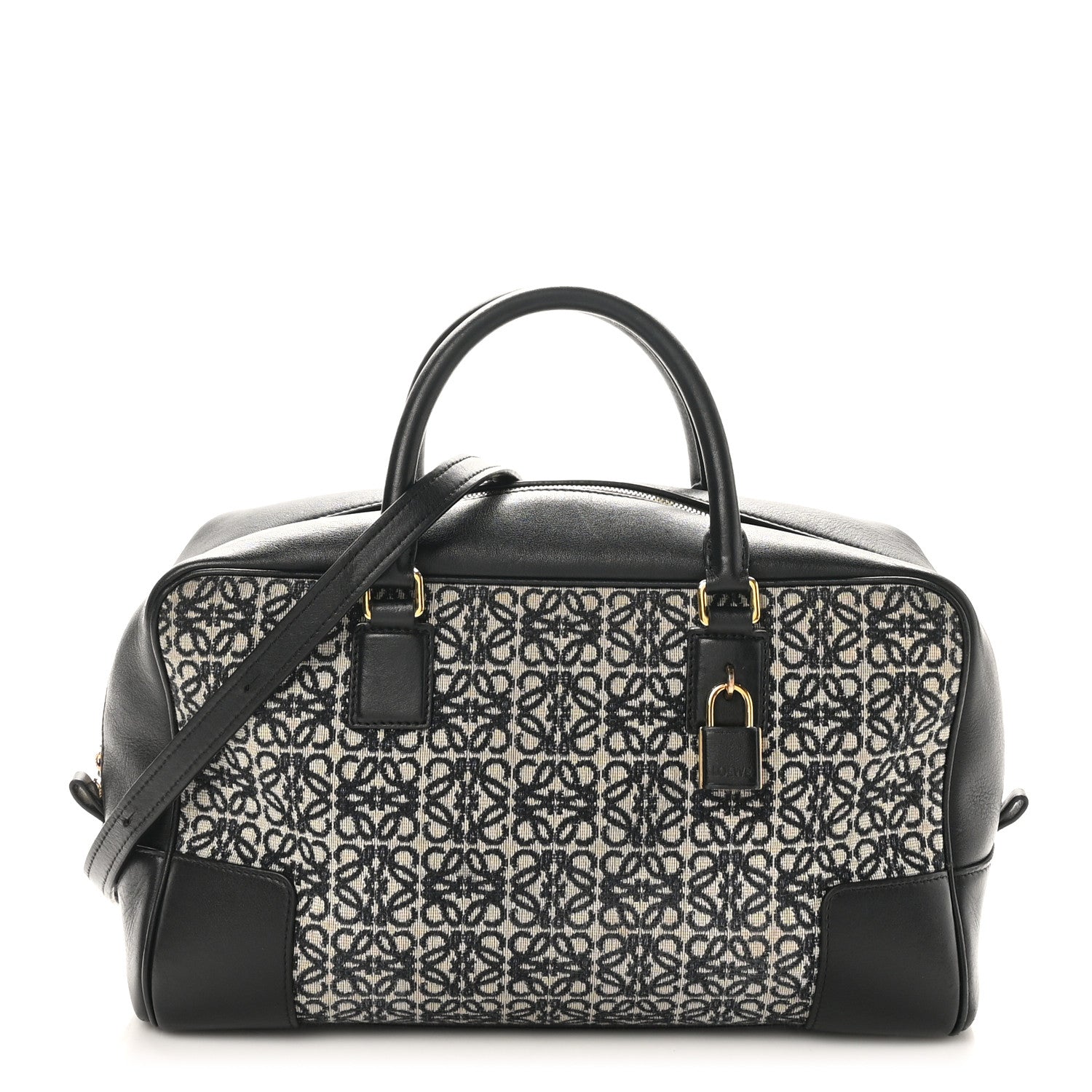 Loewe Jacquard Anagram Calfskin Amazona 28 Black Navy 1 of 10