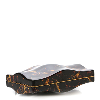 Bottega Veneta Spazzolato Calfskin Chain Clutch Gold Marble 4 of 9