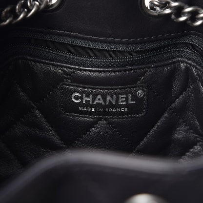 Chanel Calfskin Stitched Medium Urban Luxury Drawstring Backpack Black 7 of 9