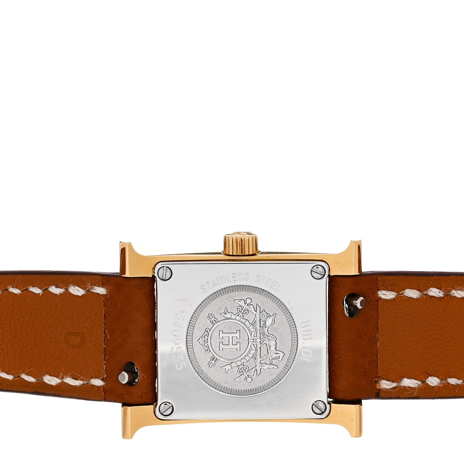 Hermes Stainless Steel Epsom 17.2mm Heure H Hour Quartz Watch Gold 4 of 5
