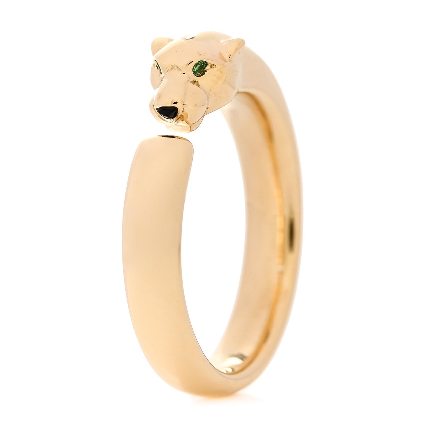 18K Yellow Gold Tsavorite Onyx Panthere De Cartier Ring 61 9.5