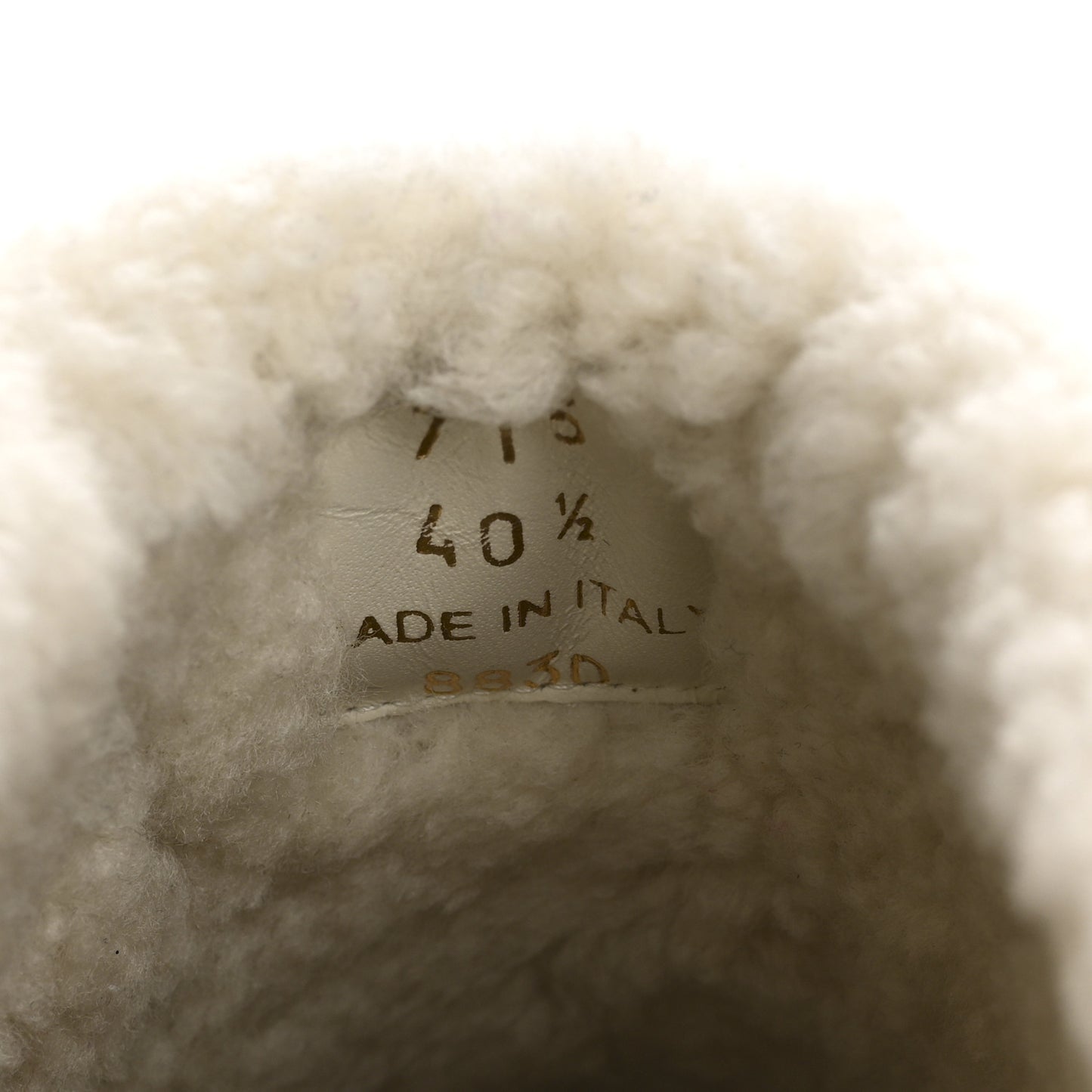 Suede Shearling Triangle Logo Slippers 40.5 Deserto