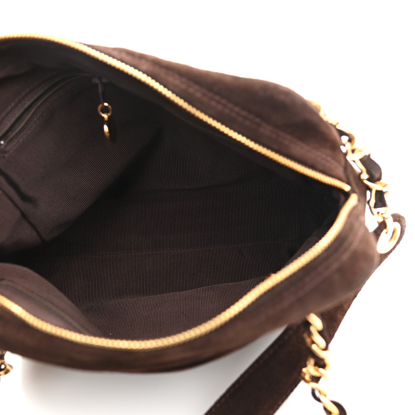 Suede CC Shopping Tote Dark Brown