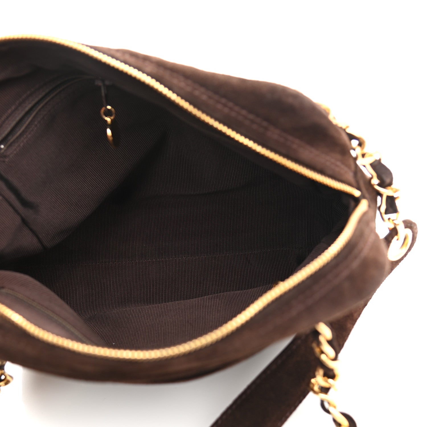 Chanel Suede CC Shopping Tote Dark Brown 9 of 10
