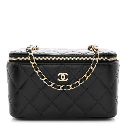 Chanel Lambskin Quilted Small Vanity Case With Chain Black 1 of 14