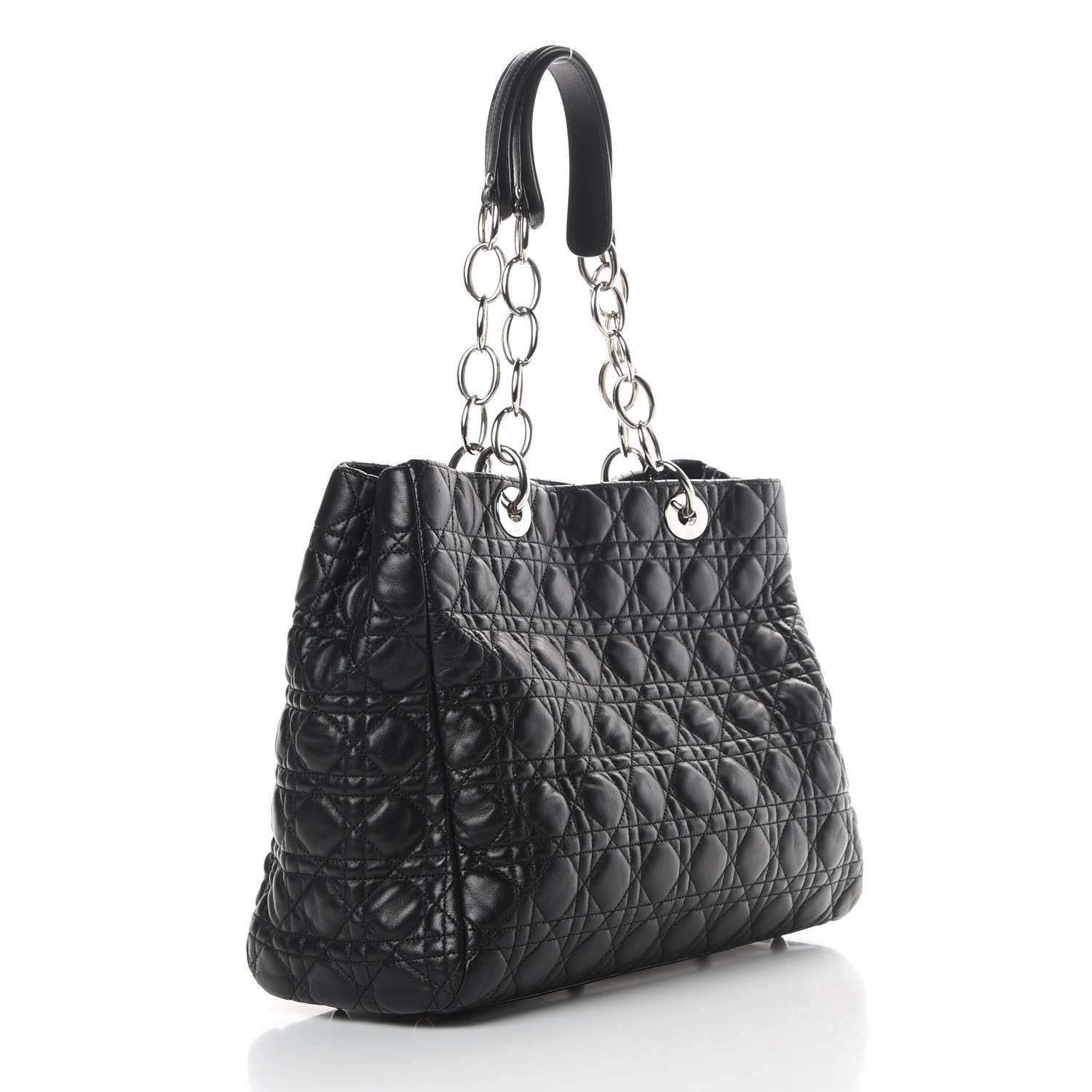 Christian Dior Lambskin Cannage Large Dior Soft Shopping Tote Black 3 of 15