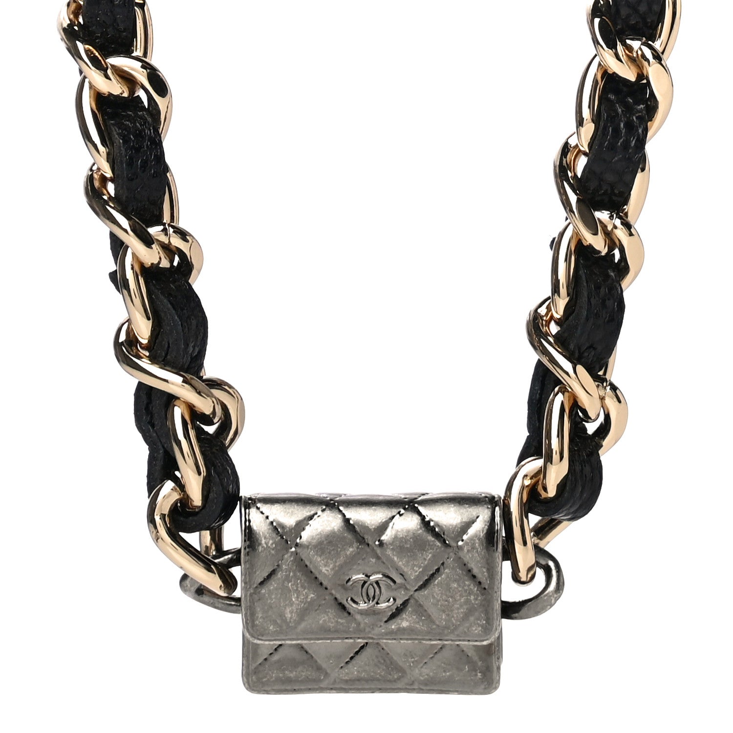 Chanel Caviar Quilted Wallet With Charms On Chain WOC Black 11 of 15