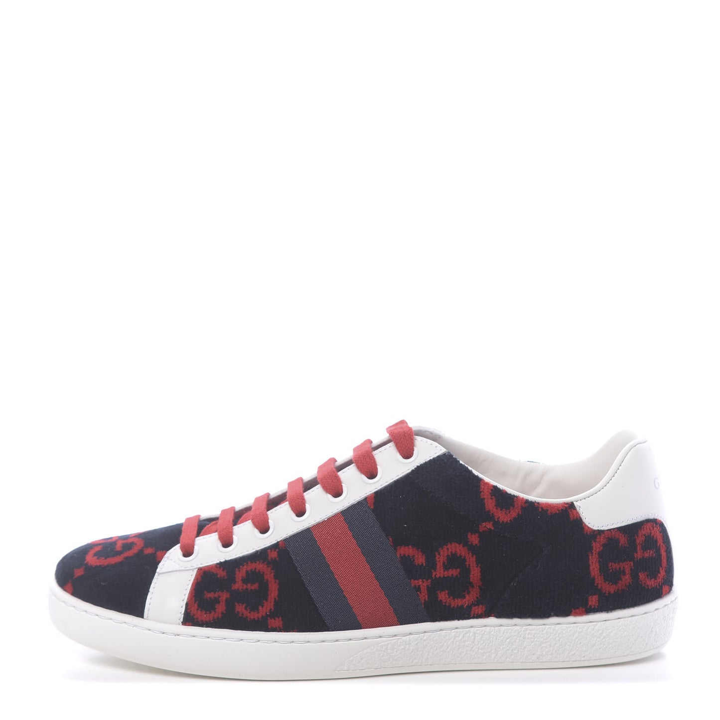 Terry Cloth GG Monogram Web Womens Ace Sneakers 39 Blue Red