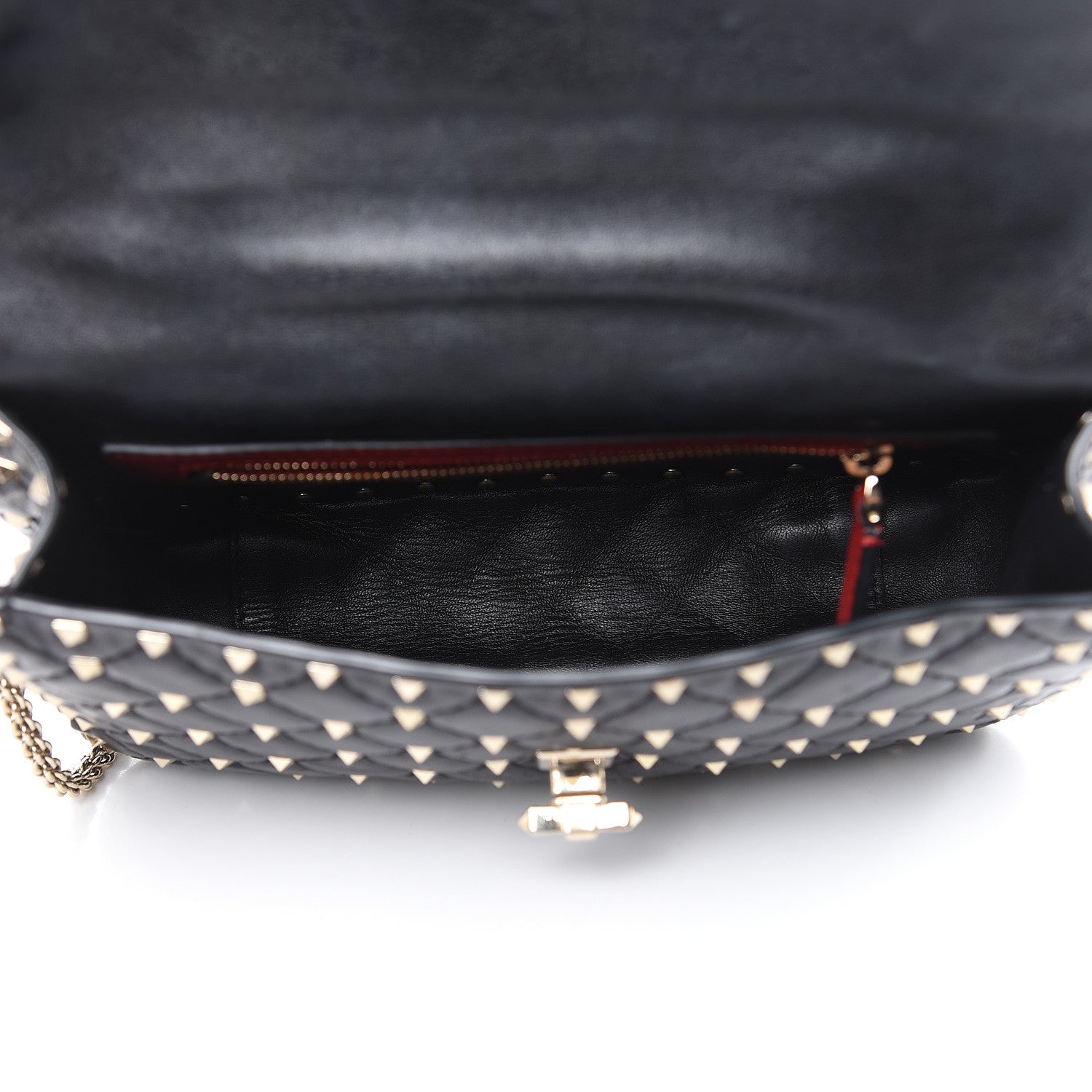 Valentino Garavani Lambskin Medium Rockstud Spike Shoulder Bag Black 5 of 13