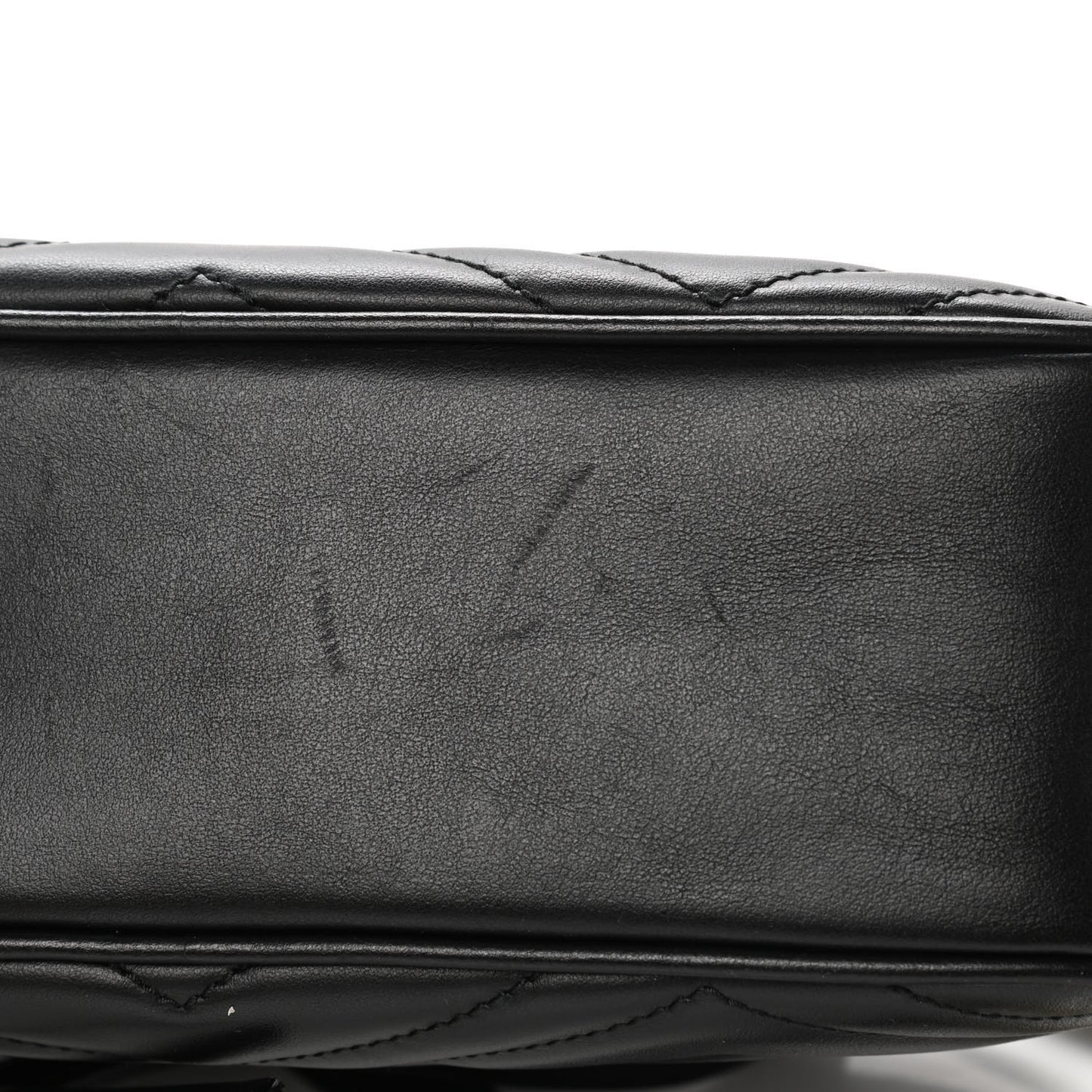 Calfskin Matelasse Small GG Marmont Chain Shoulder Bag Black