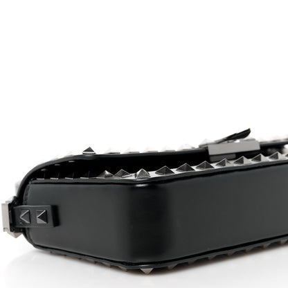Valentino Garavani Smooth Calfskin E/W Rockstud23 Shoulder Bag Black 9 of 10