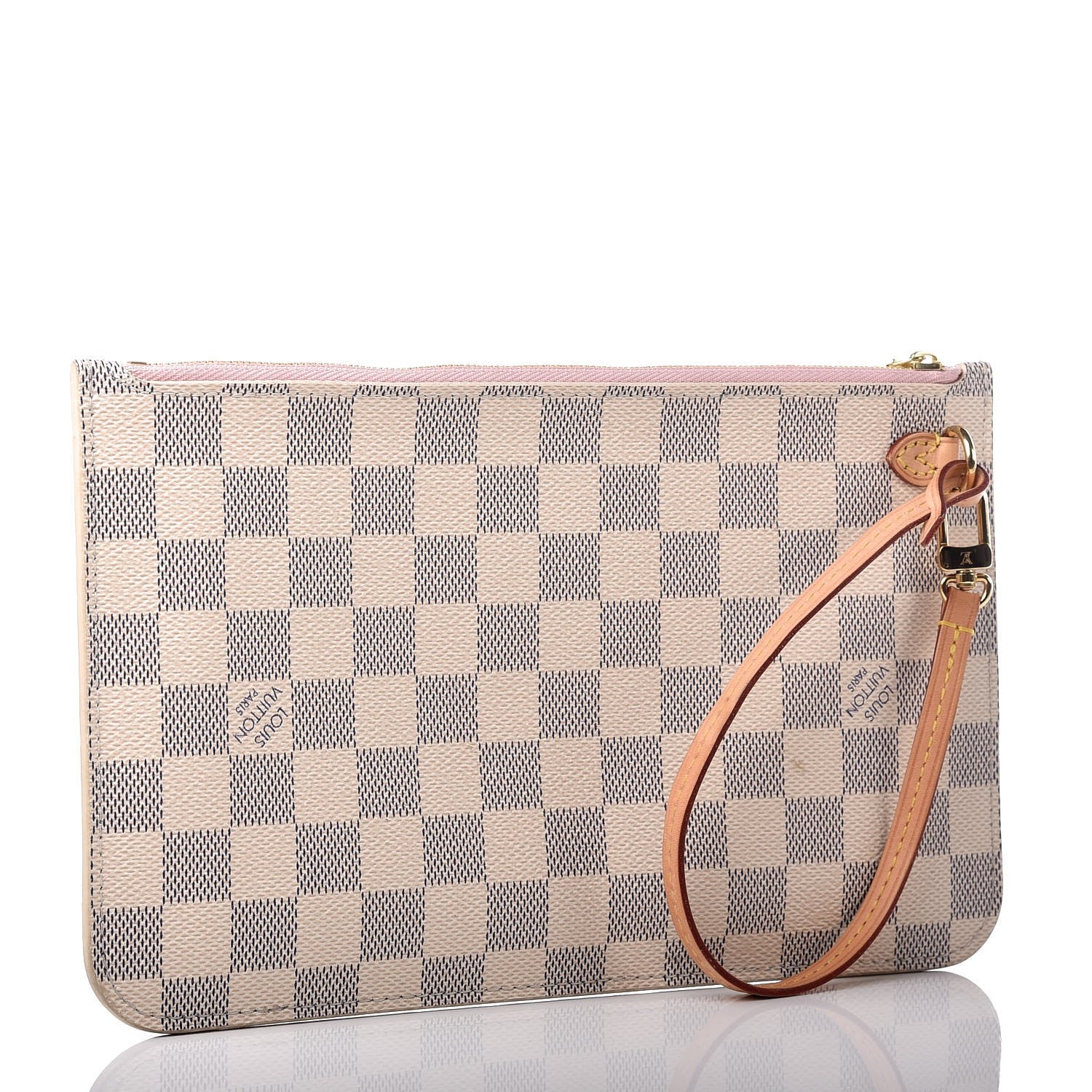 Louis Vuitton Damier Azur Neverfull MM GM Pochette Rose Ballerine 3 of 9
