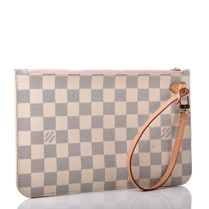Louis Vuitton Damier Azur Neverfull MM GM Pochette Rose Ballerine 3 of 9