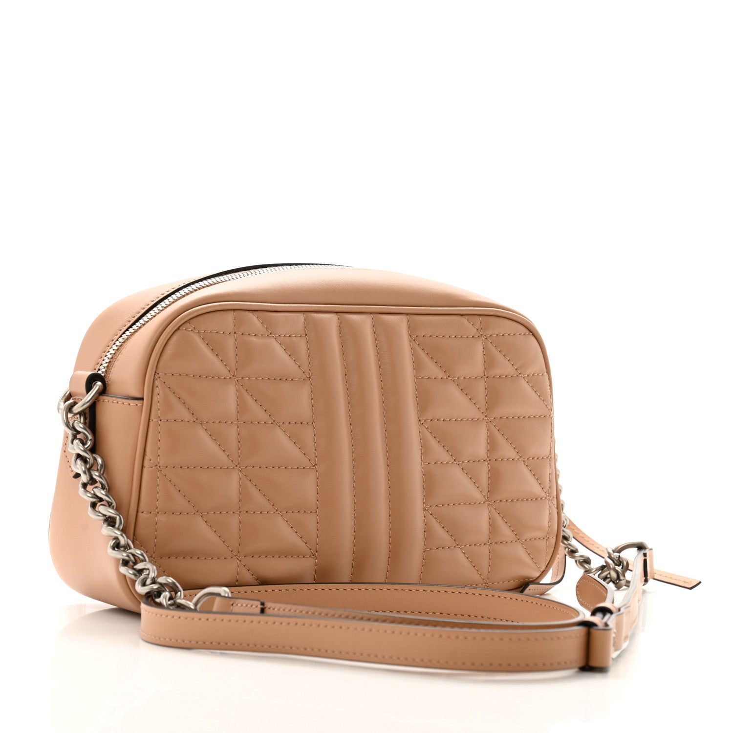 Gucci Calfskin Matelasse Aria Small GG Marmont Chain Shoulder Bag Camelia 3 of 12