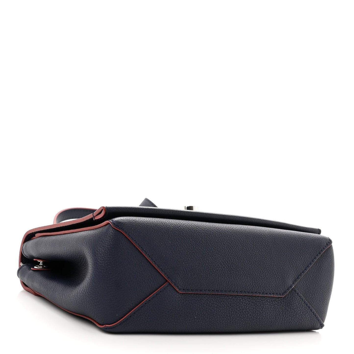 Calfskin Lockme II Chain Bag BB Marine Rouge