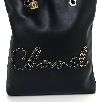 Chanel Calfskin Chain 20s Signature Tote Black 8 of 10