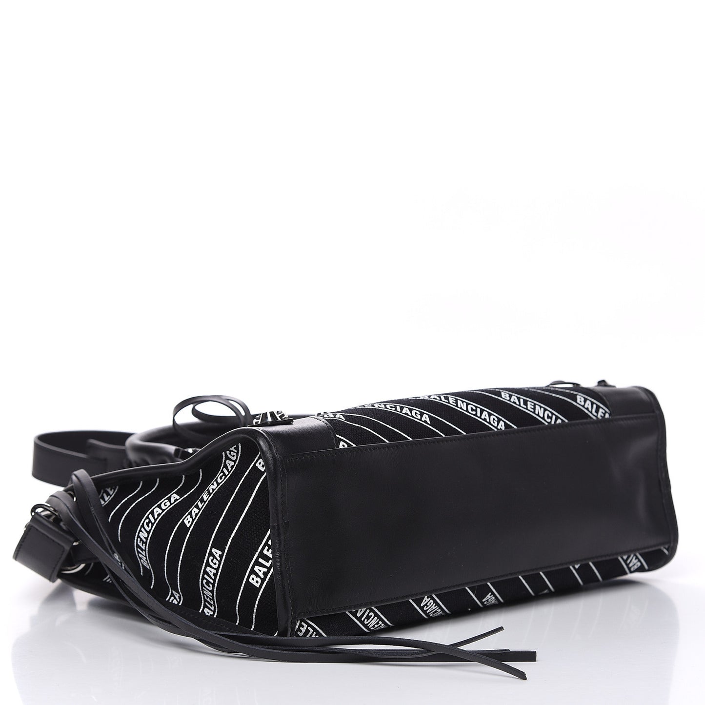 Canvas Satin Calfskin Diagonal Allover Logo Print Classic Silver Hardware S City Black White