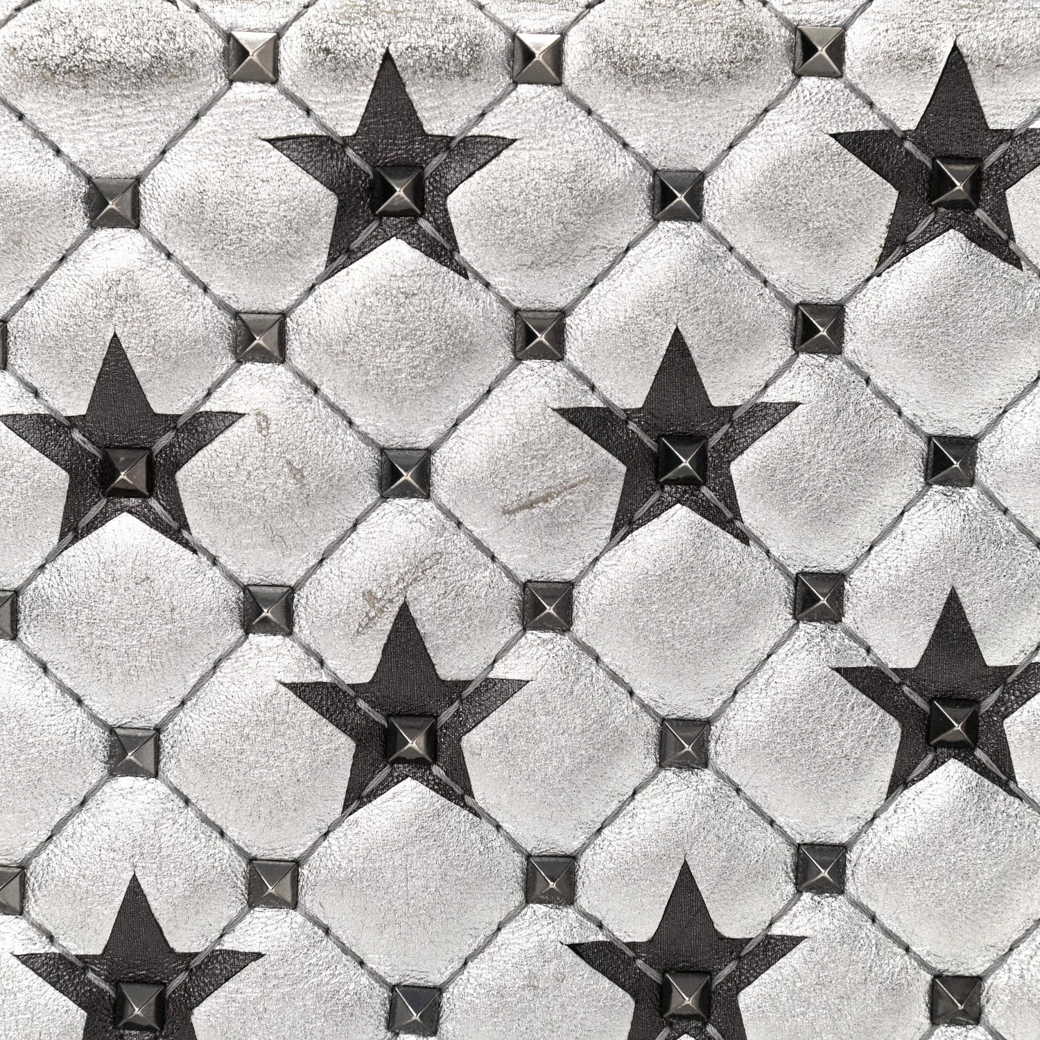 Valentino Garavani Metallic Lambskin Medium Star Rockstud Spike Shoulder Bag Silver 10 of 13