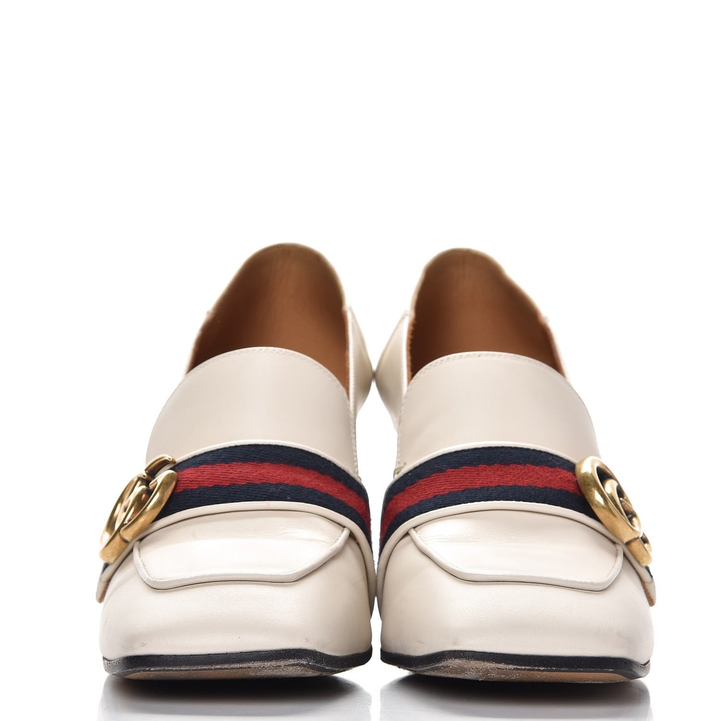 Calfskin Web Peyton Loafer Pumps 37 Ivory