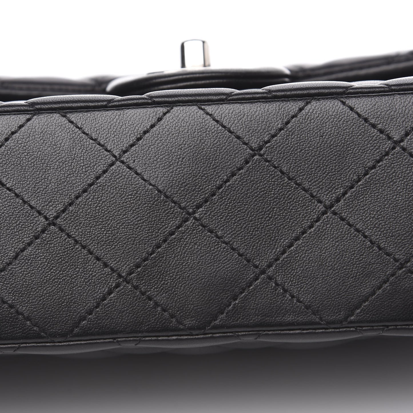 Lambskin Quilted Medium Double Flap Black