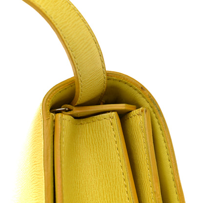 Celine Liege Calfskin Medium Classic Box Flap Bag Fluo Yellow 12 of 15