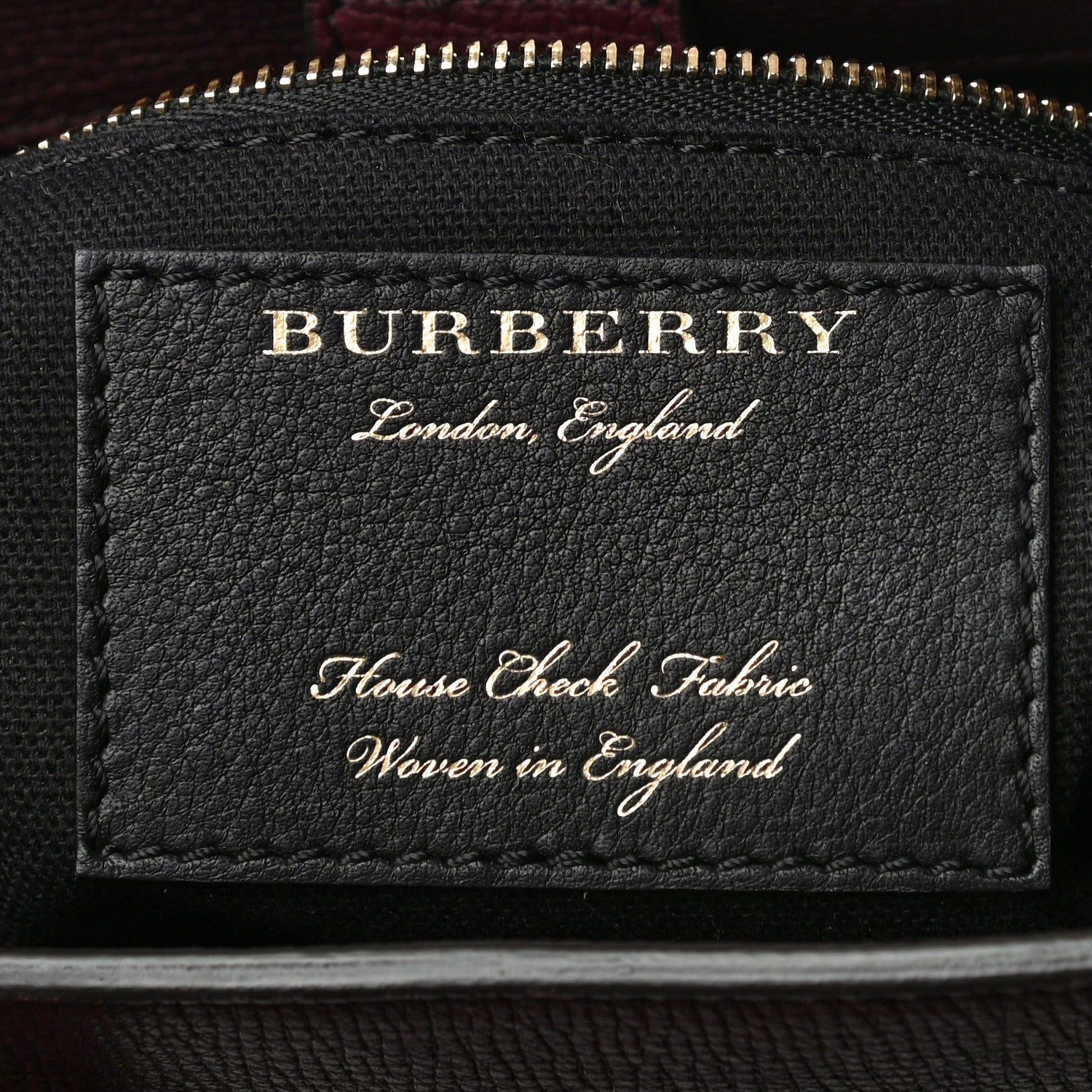 Burberry Grainy Calfskin House Check Small Banner Tote Mahogany Red 6 of 9