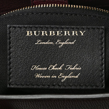 Burberry Grainy Calfskin House Check Small Banner Tote Mahogany Red 6 of 9
