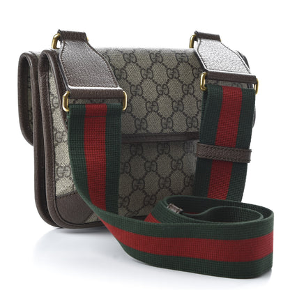 Gucci GG Supreme Monogram Web Small Neo Vintage Double Flap Messenger Bag Beige New Acero 3 of 10