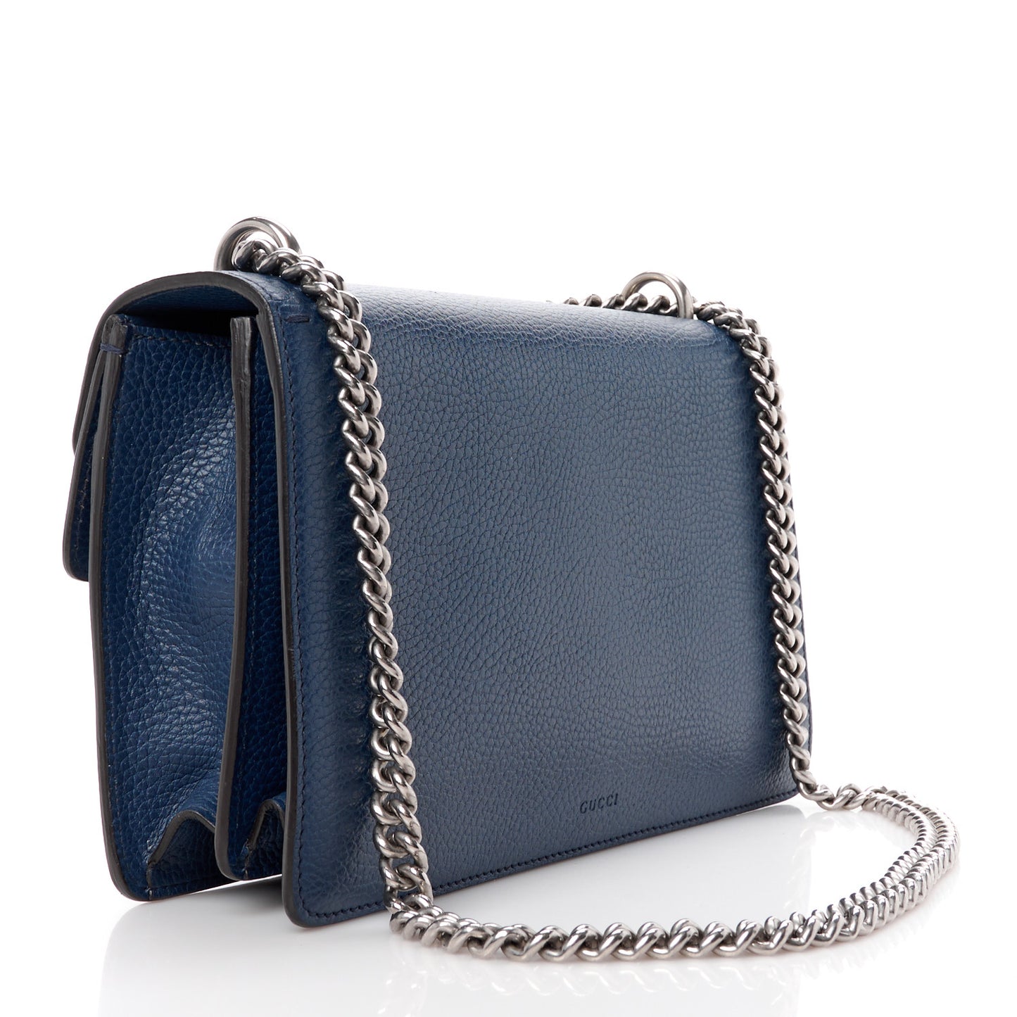 Pebbled Calfskin Small Dionysus Shoulder Bag Blue Agata