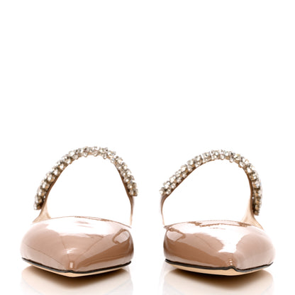 Jimmy Choo Patent Crystal Bing Mule Flats 39 Ballet Pink 2 of 10