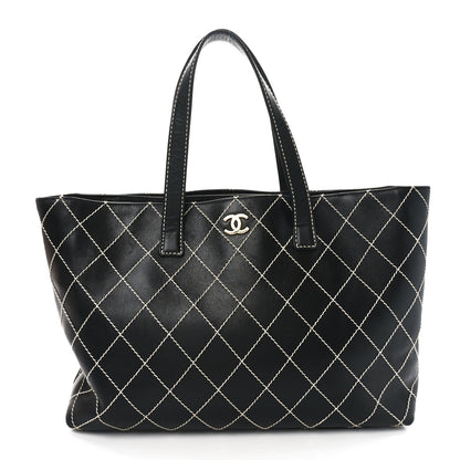 Chanel Calfskin Wild Stitch Large Tote Black 1 of 10