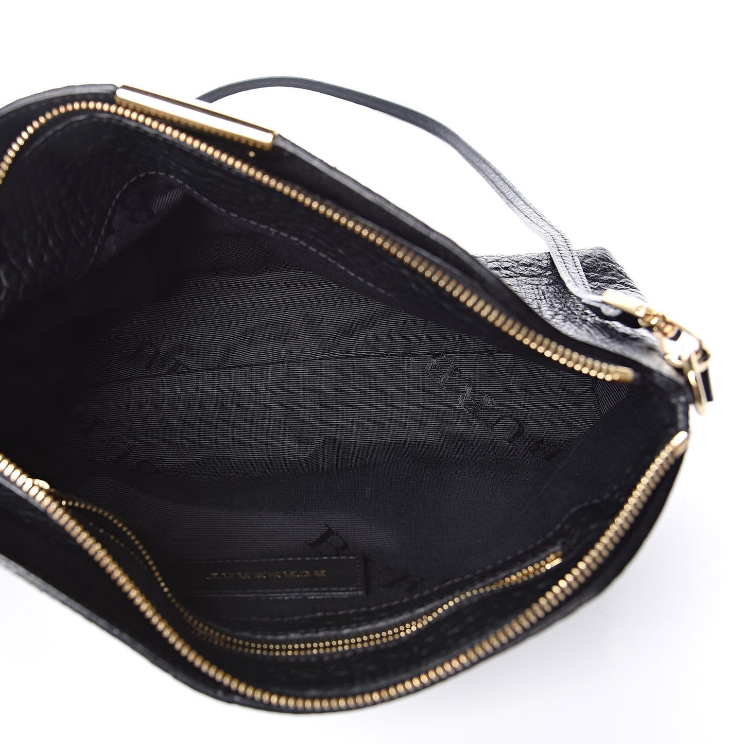 Signature Grain Calfskin Check Embossed Small Chichester Crossbody Clutch Bag Black