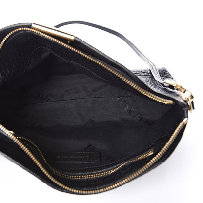 Burberry Signature Grain Calfskin Check Embossed Small Chichester Crossbody Clutch Bag Black 5 of 11