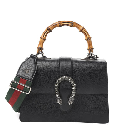 Gucci Dollar Calfskin Crystal Web Medium Dionysus Bamboo Top Handle Bag Black Black Diamond 1 of 10