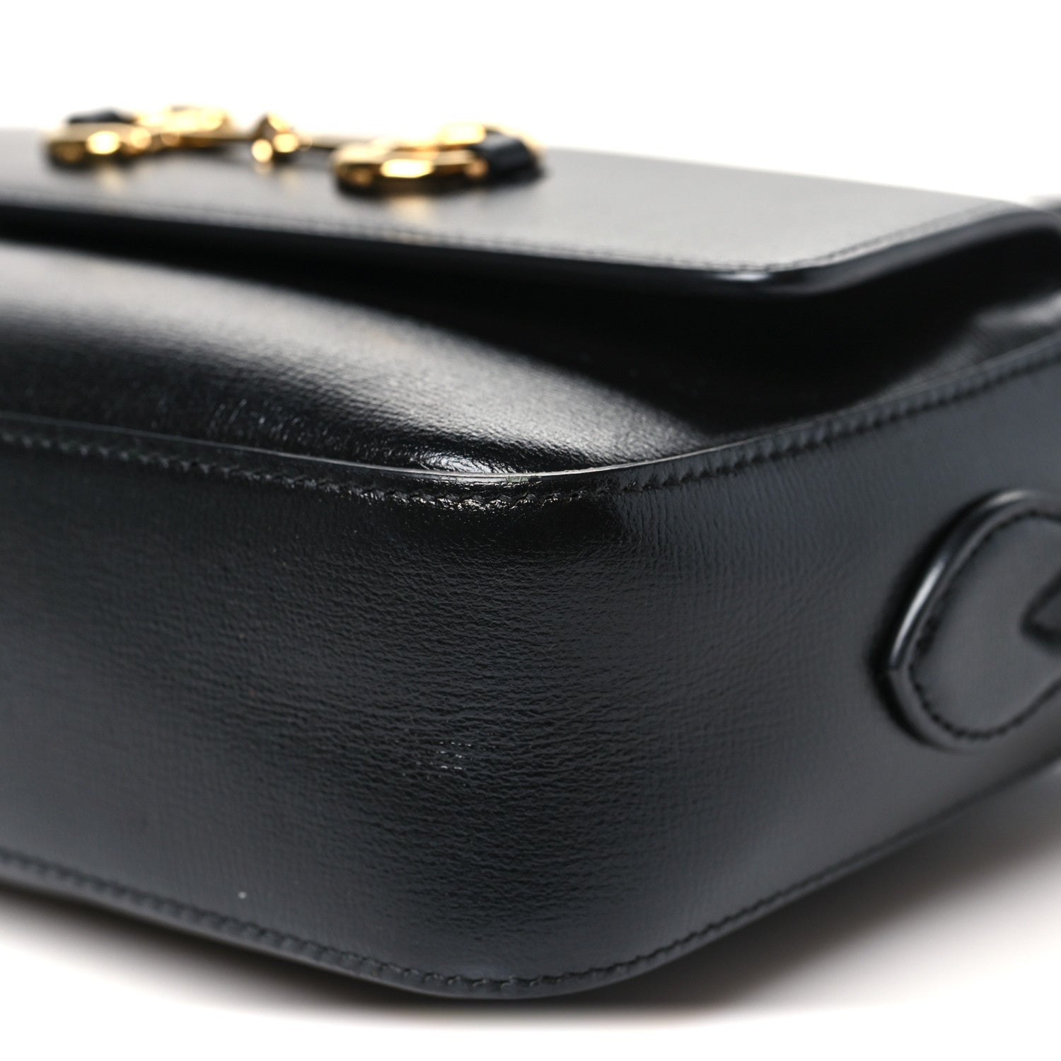 Gucci Textured Calfskin Small Horsebit 1955 Shoulder Bag Black 10 of 10