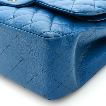 Chanel Caviar Quilted Jumbo Double Flap Blue 10 of 10