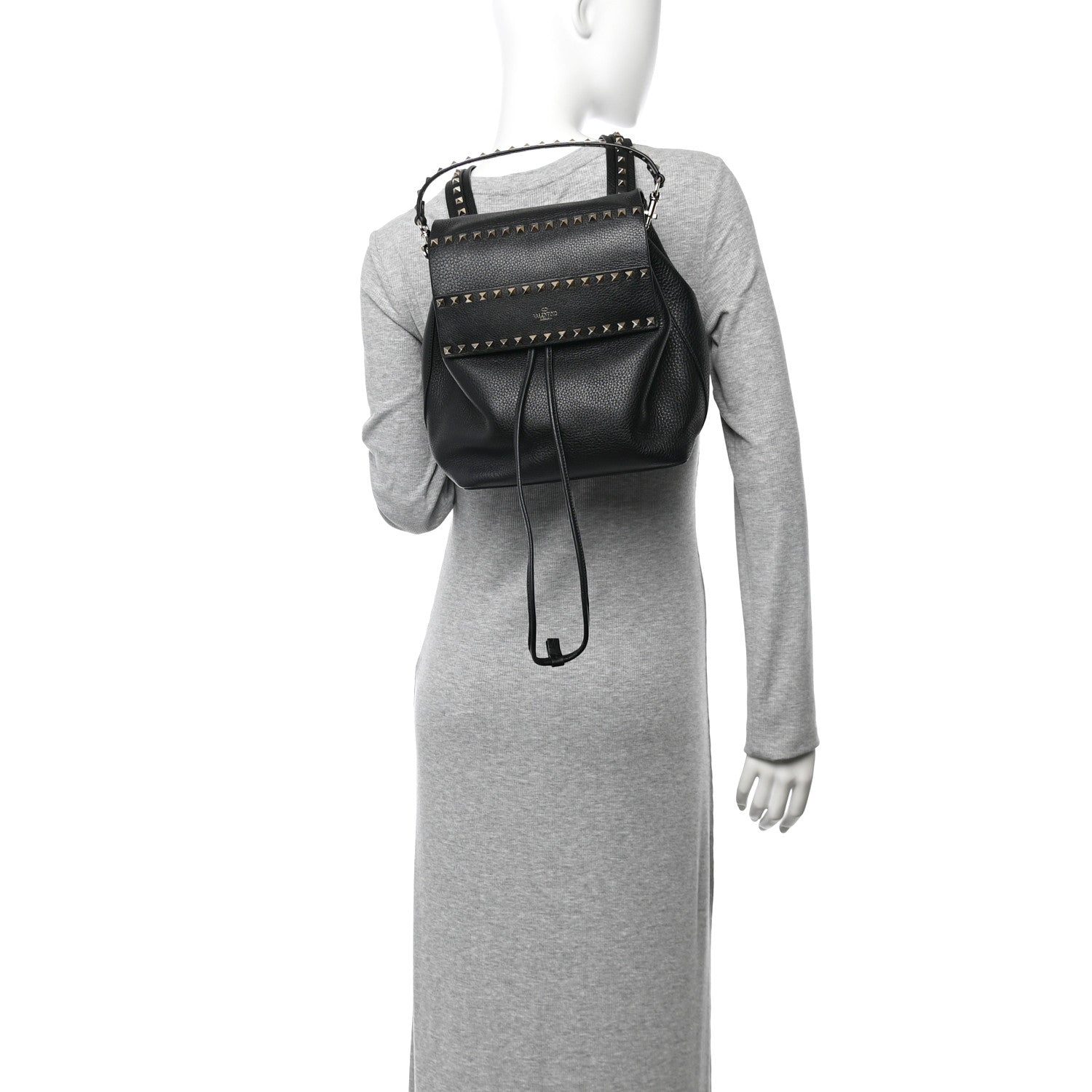 Valentino Garavani Grained Calfskin Rockstud Backpack Black 2 of 9
