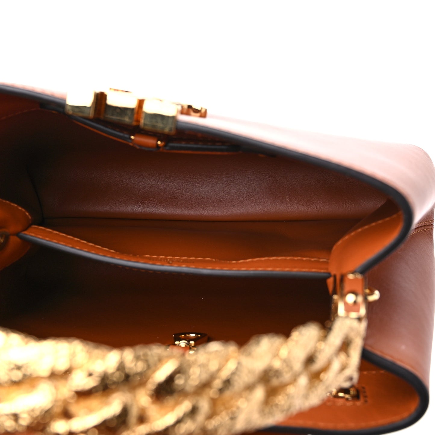 Calfskin Bolsa Capucines BB Caramel