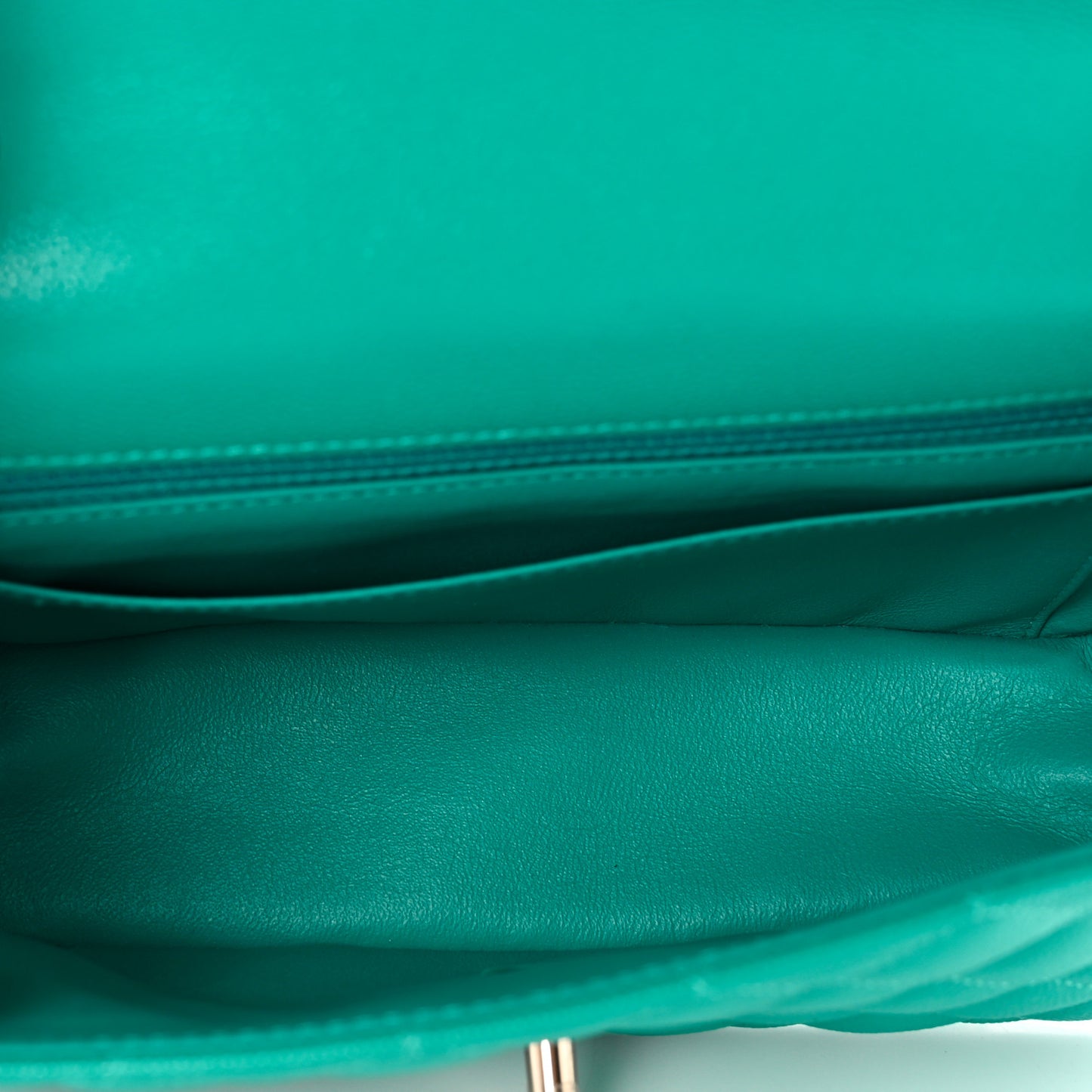 Caviar Quilted Mini Rectangular Flap Turquoise
